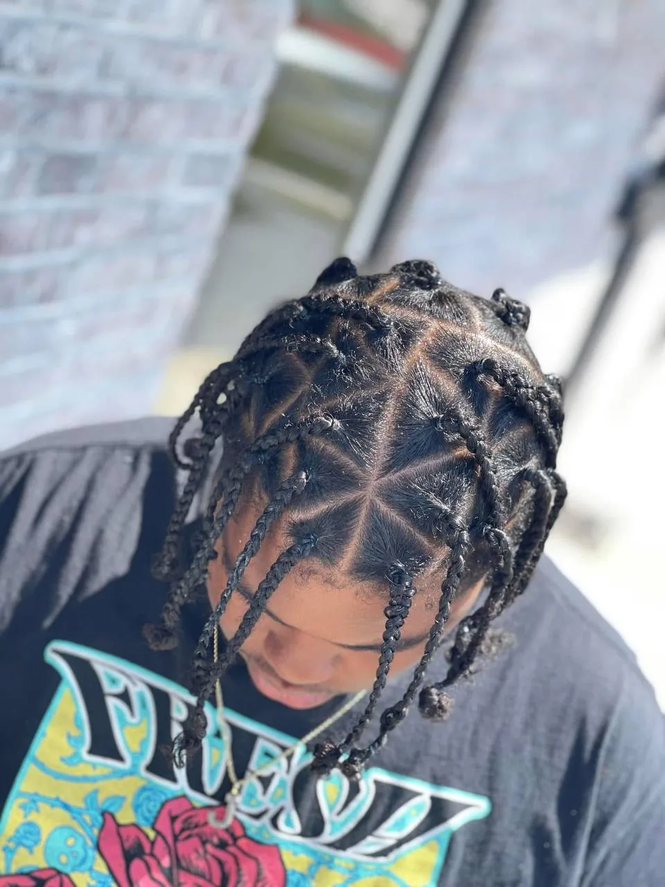 Overhead view of a fresh retwist with clean square parts